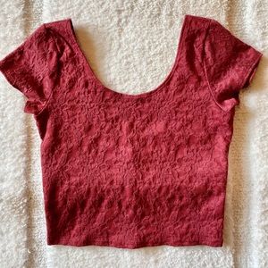Maroon Floral Crop Top